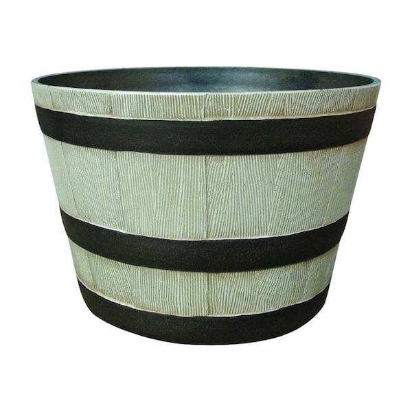 Southern Patio 7803315 9.21 x 20.5 in. Dia. Resin Whiskey Barrel Planter; Birch 7803315 - main